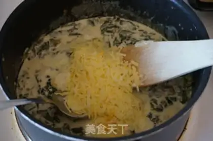 Make American cheese spinach step 3