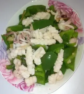Make Fresh squid with green pepper step 4