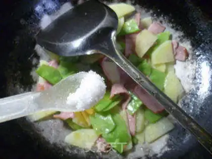 Make Bacon lentils fried potatoes step 10