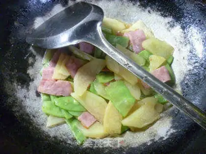 Make Bacon lentils fried potatoes step 12