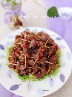 Make Spicy toothpick beef step 9
