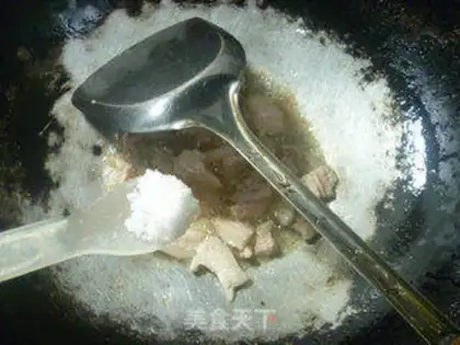 Make Five bouquets of lamb tails and fried beans step 5