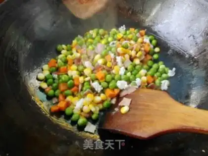 Make Peas fried eggs step 6