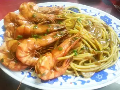 Make Curry and shrimp pasta step 7