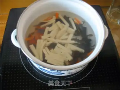 Make Tofu eggs soup step 3