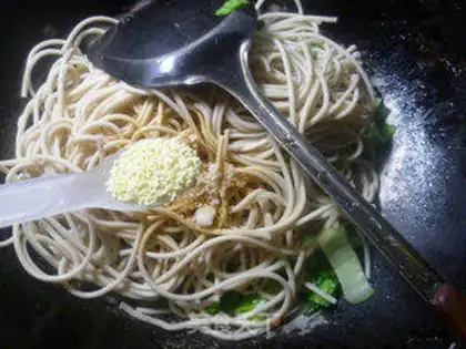 Make Egg and green noodles step 11