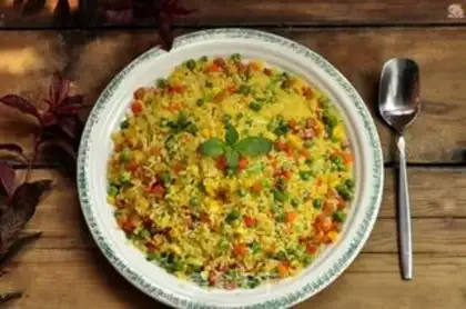 Make Gold and silver egg fried rice step 12