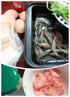 Make Shrimp roasted eggs tofu step 0