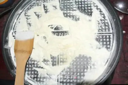 Make Black sesame waffles step 5