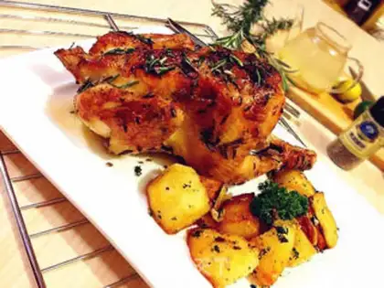 Make Lemon juice vanilla roasted chicken step 15