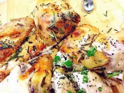 Make Lemon juice vanilla roasted chicken step 17