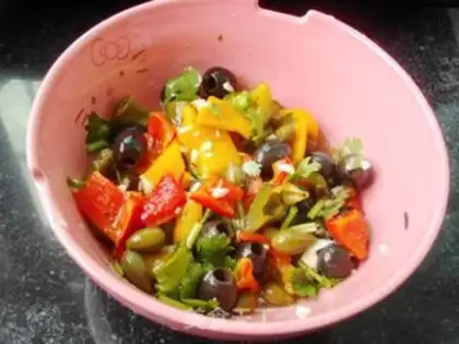 Make Hot pepper olive salad step 7