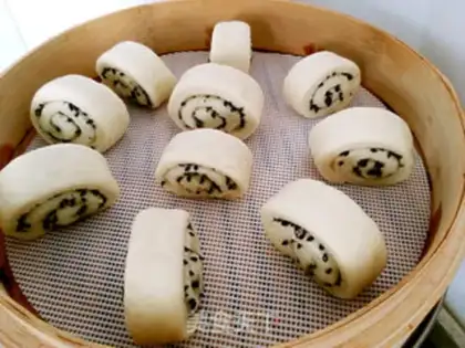 Make Black sesame rolls step 12
