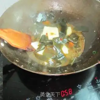 Make The sea belt burns rice tofu step 4