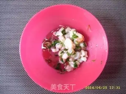 Make Onion egg shrimp pancakes step 0