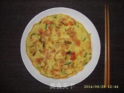 Make Onion egg shrimp pancakes step 5