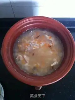 Make Chicken mushroom congee step 9