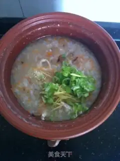 Make Chicken mushroom congee step 10