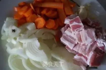 Make Bacon vegetable lentils step 0