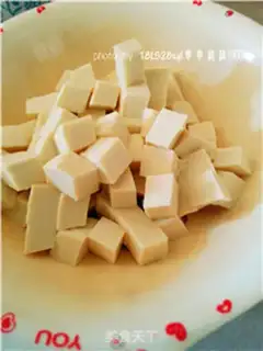 Make ♪ A green gravy ham tofu ♪ step 2