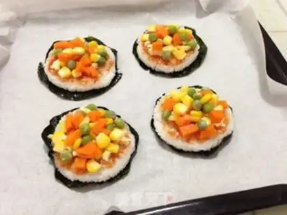 Make Mini rice pizza step 6