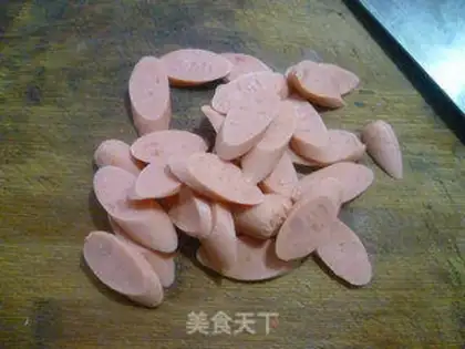 Make Ham sausage eggs and cabbage step 1