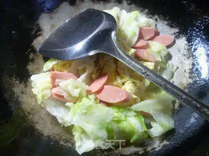 Make Ham sausage eggs and cabbage step 6