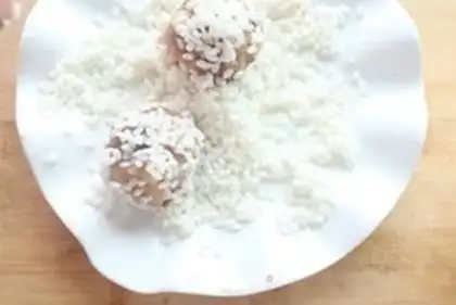 Make The rice pearls step 7