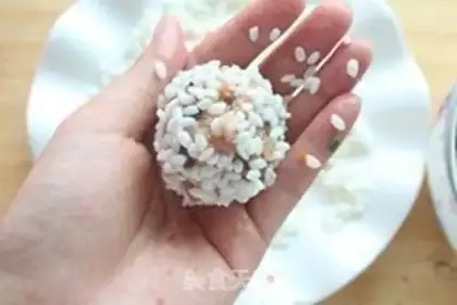 Make The rice pearls step 8