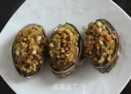 Make Garlic fans steam abalone step 9