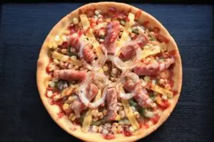 Make Vegetable bacon pizza step 12