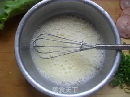 Make Ham eggcake step 2