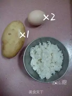 Make Eggs and potatoes and rice step 0