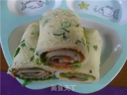 Make Ham eggcake step 12