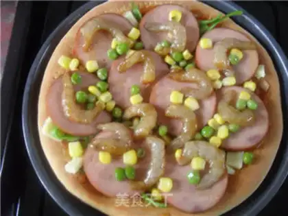 Make Ham shrimp pizza step 19
