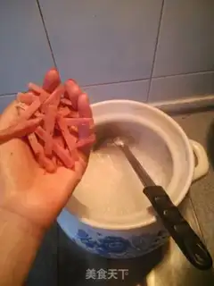 Make Egg and ham congee step 1