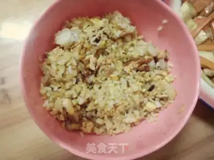 Make Curry egg mushroom fried rice step 7