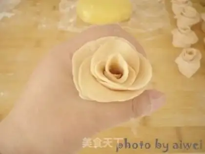 Make Three-coloured rose buns step 11