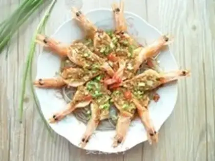 Make Garlic fans steam shrimp step 10