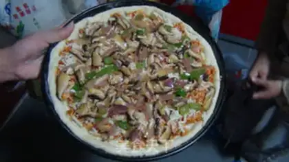 Make Frozen chicken pizza step 13