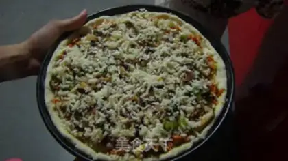 Make Frozen chicken pizza step 14
