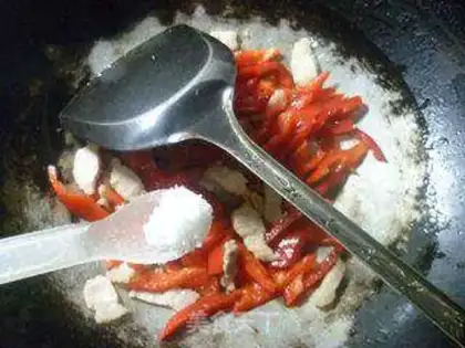 Make White cut meat, red pepper step 6