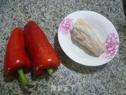 Make White cut meat, red pepper step 0