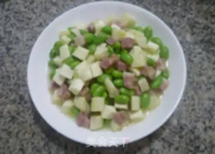Make Five flowers white and fried beans step 10