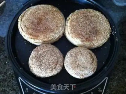 Make Bean sesame pancakes step 8