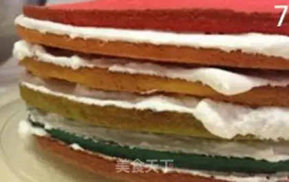 Make Rainbow cake step 6