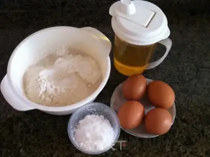 Make Black sesame sponge cake step 0