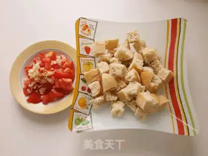 Make Italian bread salad step 1