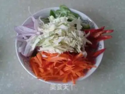 Make Five-coloured silk noodles step 3