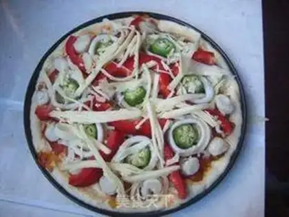 Make Squid belt. Seafood pizza step 12